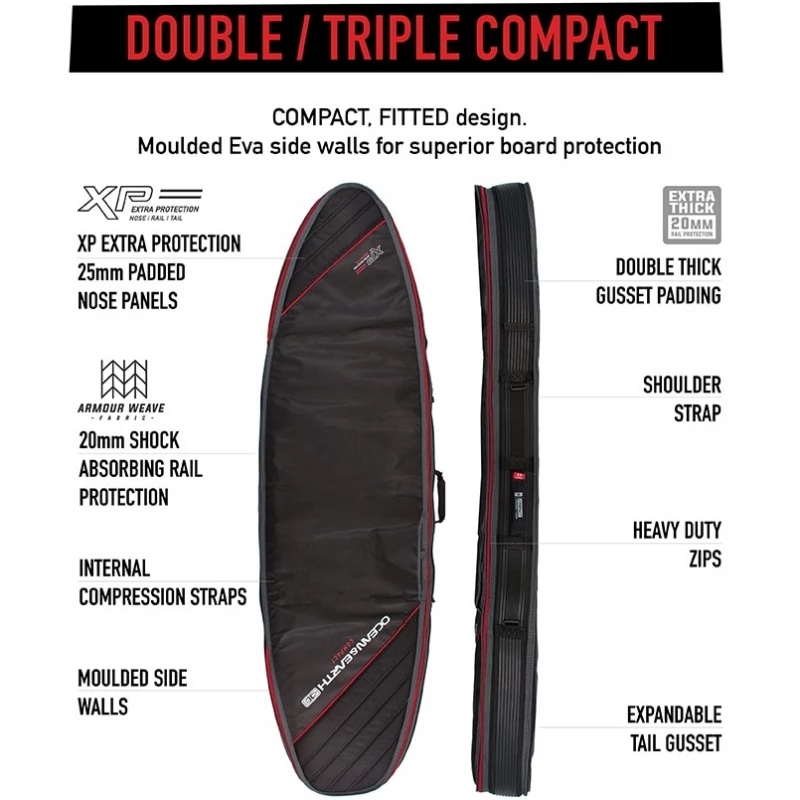 Ocean Earth Double Compact Fish XP Surfboard Travel Bag - 6ft4 4 Ocean Earth Double Compact Fish XP Surfboard Travel Bag - 6ft4 - Image 4