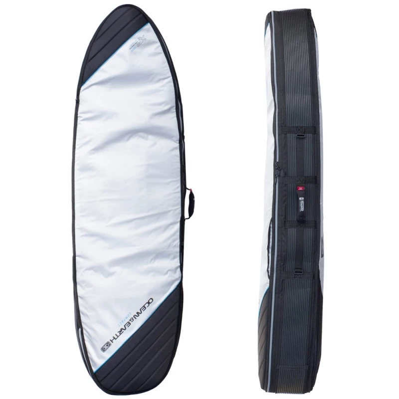 Ocean Earth Double Compact Shortboard XP Surfboard Travel Bag Silver - 6ft 2 Ocean Earth Double Compact Shortboard XP Surfboard Travel Bag Silver - 6ft - Image 2
