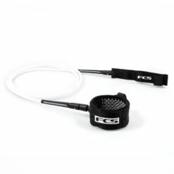 FCS Essential Surfboard Comp Leash 5ft White Black
