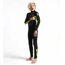 C-Skins Element 3/2mm Junior Wetsuit Back Lime Multi - J2XL