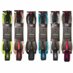 Ocean Earth Regular Surfboard Leash 7ft - Lime