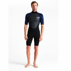 C-Skins Element 3/2mm Mens Shorty Wetsuit Black Slate Cyan - Extra Large XL