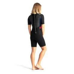 C-Skins Element 3/2mm Womens Shorty Wetsuit Slate Black Coral - UK 10 -SurfSurfSurf outlet shop cel32shwbkslcrquarter3 15257