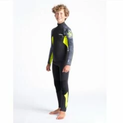 C-Skins Element 3/2mm Junior Wetsuit Anthracite Yellow Black - J2XL -SurfSurfSurf outlet shop cel32stjanyebktdquarter1 55459