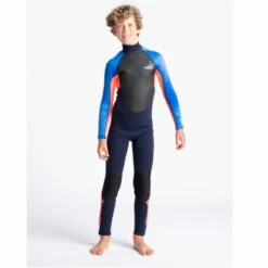 C-Skins Element 3/2mm Junior Wetsuit Slate Navy Flo Red - J2XL -SurfSurfSurf outlet shop cel32stjsnfrbltdfront 59111