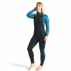 C-Skins Surflite 5/4/3mm Womens Wetsuit Back Zip Black Blue Marine - UK 10 -SurfSurfSurf outlet shop csl54wbzrvbmwhfrontquarter3 81774
