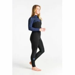 C-Skins Solace 4/3mm Womens Wetsuit Chest Zip Black Bluestone - UK 8 -SurfSurfSurf outlet shop cso43wczbkbscsquarter3 33508