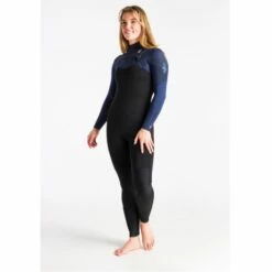 C-Skins Solace 4/3mm Womens Wetsuit Chest Zip Black Bluestone - UK 8 -SurfSurfSurf outlet shop cso43wczbkbscsquarter6 84332