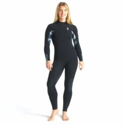 C-Skins Solace 5/4/3mm Womens Wetsuit Back Zip Black Tropical - UK 10 -SurfSurfSurf outlet shop cso54wbzbktbkrofront2 65154