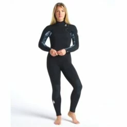 C-Skins Solace 5/4/3mm Womens Wetsuit Chest Zip Black Tropical - UK 10 -SurfSurfSurf outlet shop cso54wczbktbkwhfront1 27377