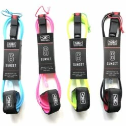 Ocean Earth Sunset Surfboard Leash 6ft - Black